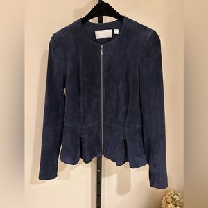 Suede navy fitted Carlisle jacket. Worn once!